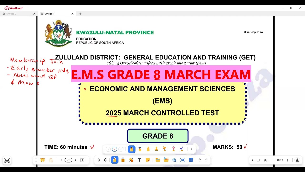 EMS Grade 8 March Test 2025 Term 1 KZN