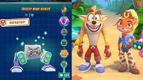 Crash Bandicoot: On the Run! Frosty Mini Robot Defeated! jewel 130