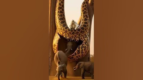 rescue elephant form giant python #ai#animals#funny #shortviral #shortvideo