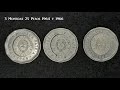 Lote de 3 Monedas Argentinas de 25 Pesos. Año: 1964 y 1966.Conmemorativa: Primera moneda patria