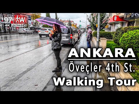 Street Walking in the Rain | Ankara Öveçler Yağmurda 4K Yürüyüş