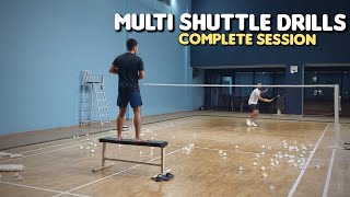 Multi shuttle drills in Action - Badminton training session