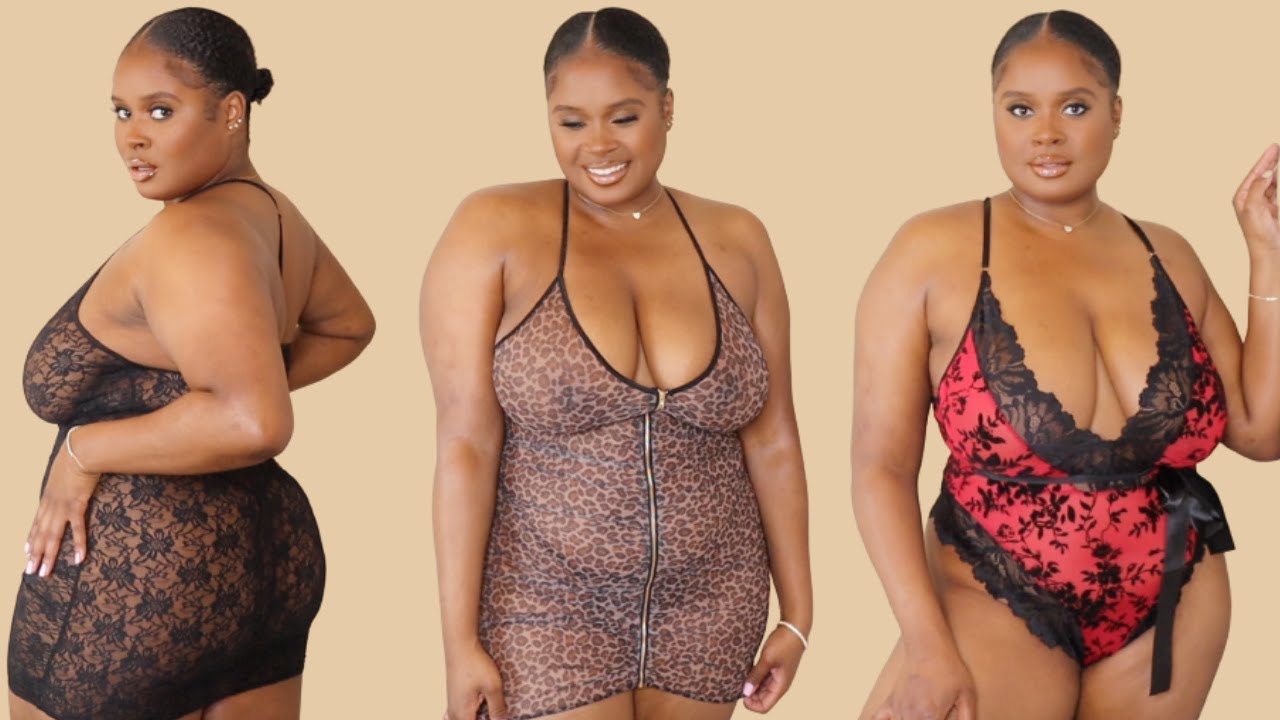 Curvy + Plus Size Shein Lingerie Try On Haul: Bodysuits + Dresses