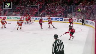Nico Hischier scores a goal against the Anaheim Ducks