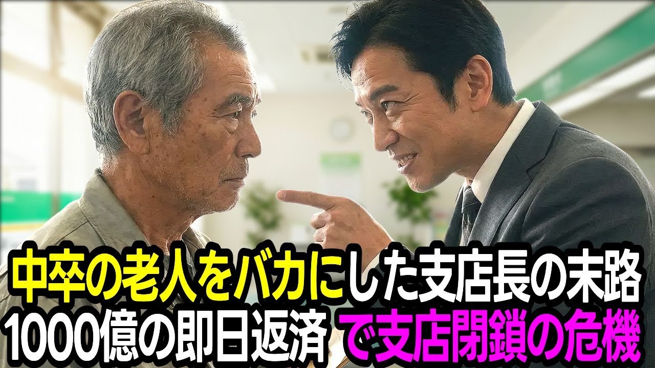 銀行で中卒とバカにされた老人、1000億の即日返済を突きつけ支店閉鎖に追い込む衝撃の末路【感動する話】【朗読】