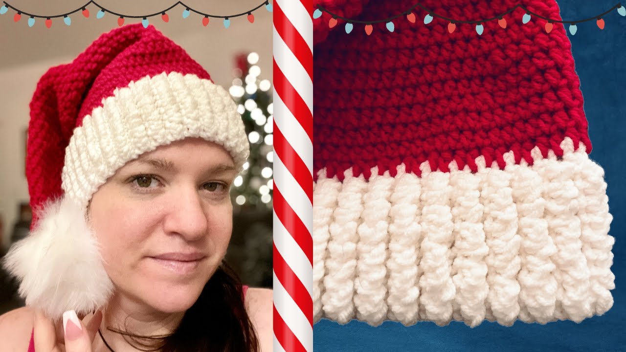 Crochet handmade hat tutorial#christmashat#crochethat #hattutorial