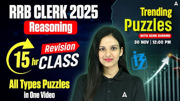 IBPS RRB Clerk 2025 Reasoning | Most Expected Puzzles & Practice Set | Reasoning  by Sona Sharma
