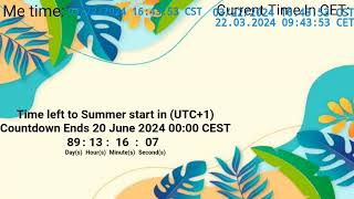 Summer 2024 Countdown LIVE To CET (UTC+1)
