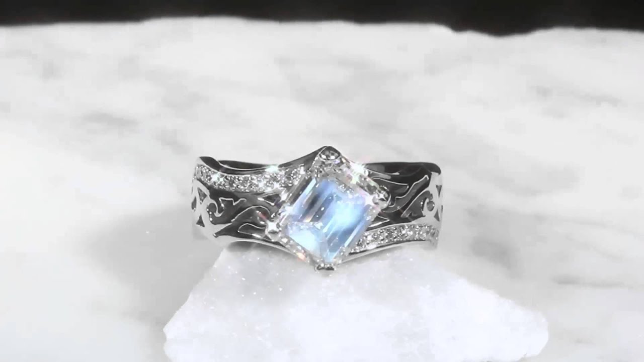 Tribal Pave Engagement Ring