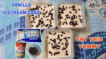 VANILLA ICE CREAM CAKE FUDGEE BAR  #icecream #cake #yummy #trending #homemade