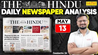 Daily HINDU for CLAT 2025 (13th May) | The HINDU by Swatantra Sir | Daily Hindu Newspaper Analysis