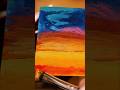 Painting a Mini Sunset on Wood in 30 Seconds 🌅 #artshorts #painting