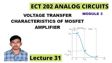 VOLTAGE TRANSFER CHARACTERISTICS OF MOSFET AMPLIFIER || KTU || ECT 202 ANALOG CIRCUITS || Module 3