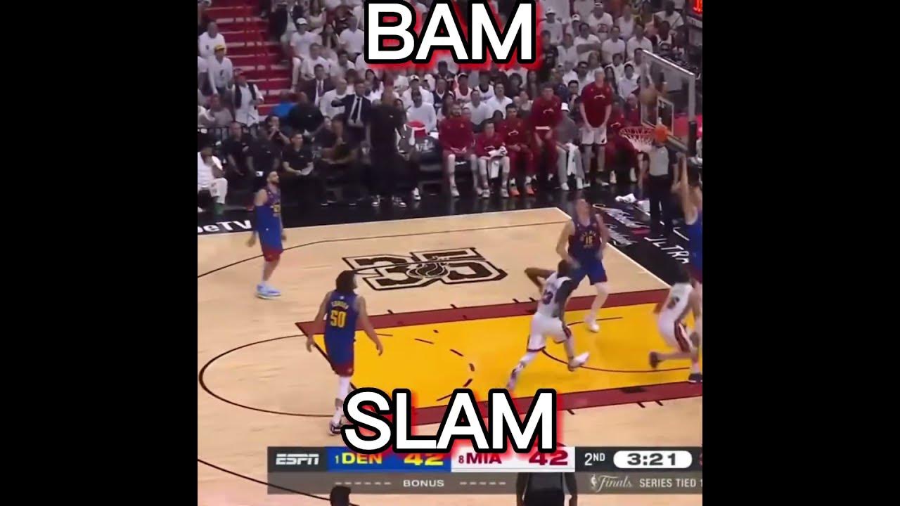 Bam Adebayo Slam. NBA Finals Nuggets Vs Heat Game 3 Highlights shorts subscribe YouTube