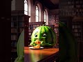 A watermelon eating fried chicken in a library asmr 🍗🍉 #watermelon #chicken #asmr #aiclips #clipclop