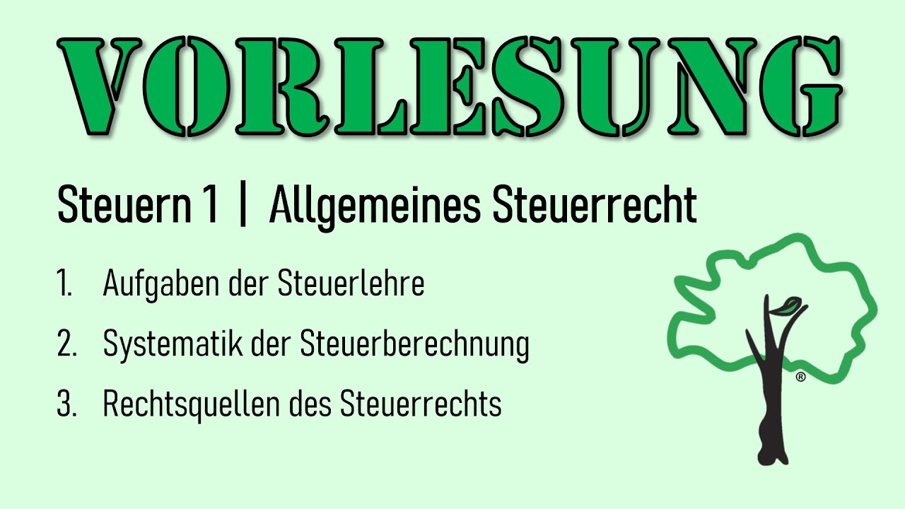 Update Vorlesung | 01 Allgemeines Steuerrecht