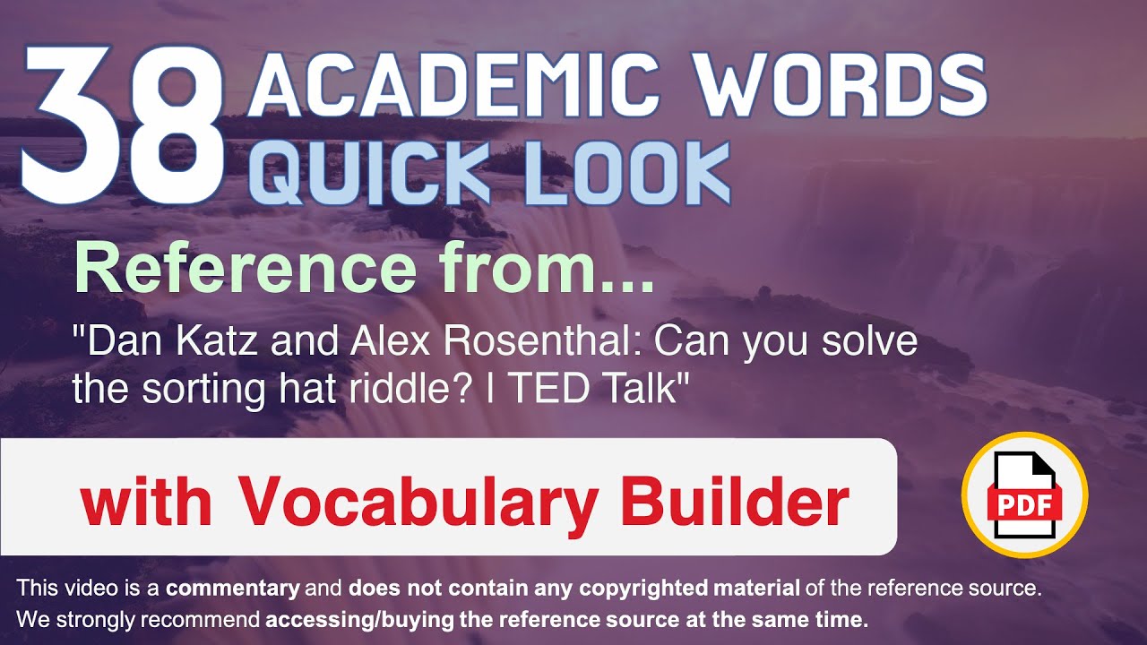 38 Academic Words Quick Look Ref from