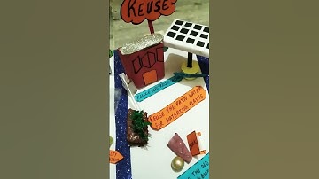 Reduce/Reuse/Recycle 3R Model💚♻😇 #projectworkforkids #craft #art #modelproject #unique