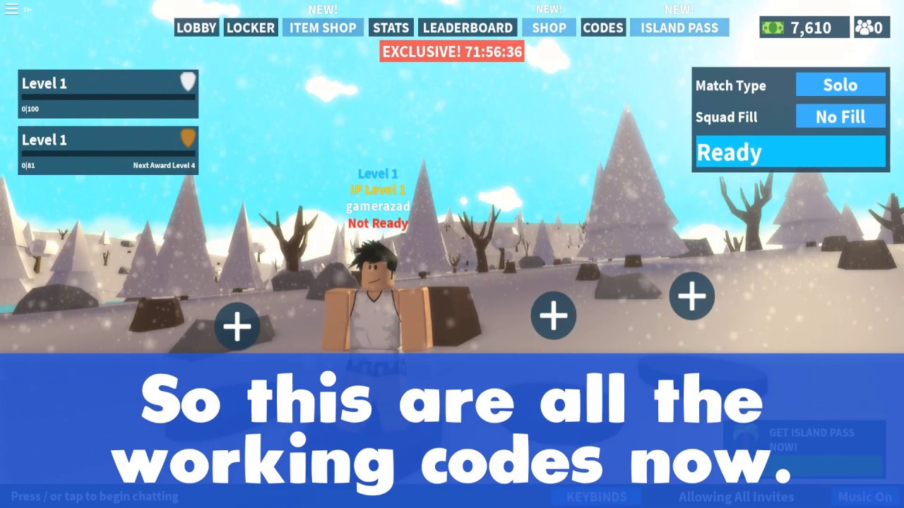 Island Royale Roblox New Codes 2019 January Youtube - codes for roblox island royale january 2019