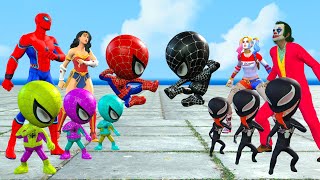 Superheroes Spiderman Family vs Hulk Family Squad Mini Venom Joker Harley Quinn Pregnant| Melo Films