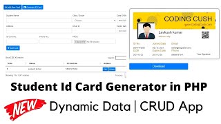 Student or Employee Id Card Generator using PHP and MySQL Database | Free Source Code
