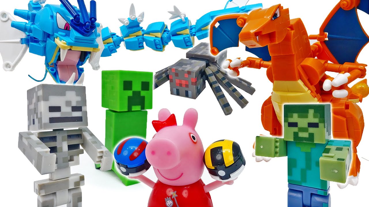 스켈레톤 말 Minecraft Monster Alert~! Gyarados, Charizard Fight The Monsters #ToyMartTV