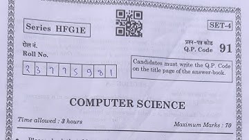 Class 12 computer science Answer key set 4 2023 cbse board |23 March computer science paper solution