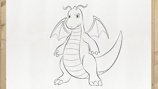 Como desenhar o DRAGONITE passo a passo, fácil e rápido (Como desenhar POKEMÓN)