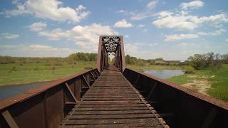 Drone view of an Abandoned Railroad Bridge