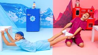 Maria & Ivan Hot vs Cold Challenge 🔥🧊 Science Experiments & Kids Adventures