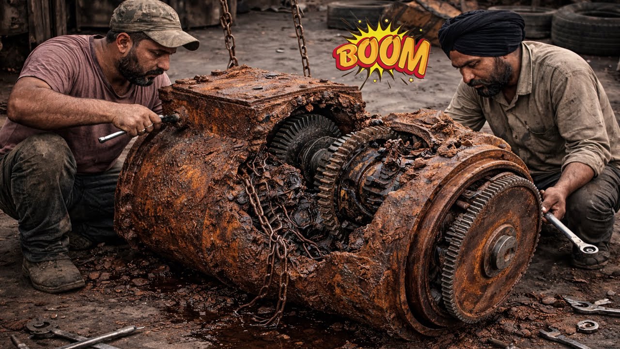 50-Year-Old Rusted Transmission Restoration 😱|| Incredible Pakistani Mechanic Rebuilds 1987 Gearbox!