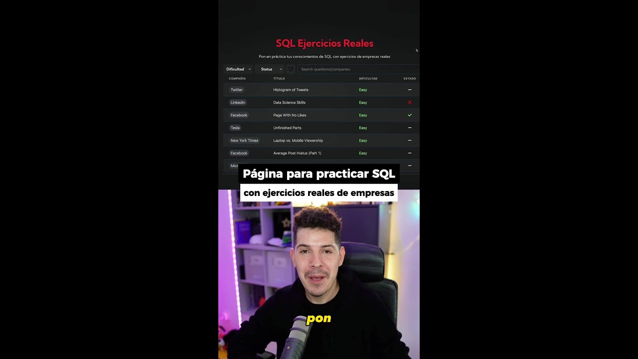 Practice SQL with real-life exercises on this free page.