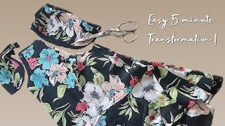 Easy DIY Skirt to Blouse | How to make fully lined shirt from skirt (5 min Remake)