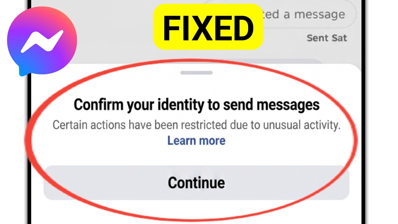 Fix Messenger Confirm your identity to send messages Problem 2026 || Fixed