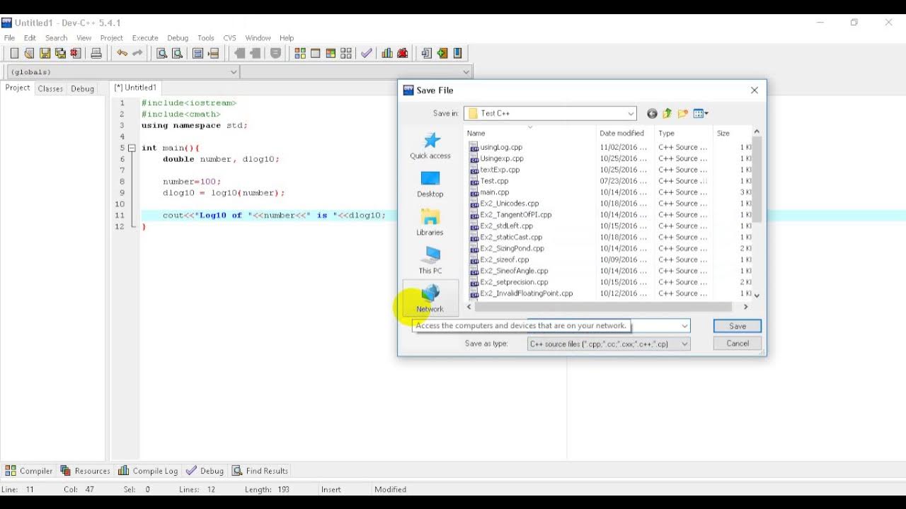 Beginning CPP Tutorial 20 How to using logarithm to base 10 with C++ ...