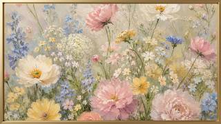 Pastel Wildflower Meadow | TV Art 4K | Soft Floral Painting for TV Screen screenshot 5
