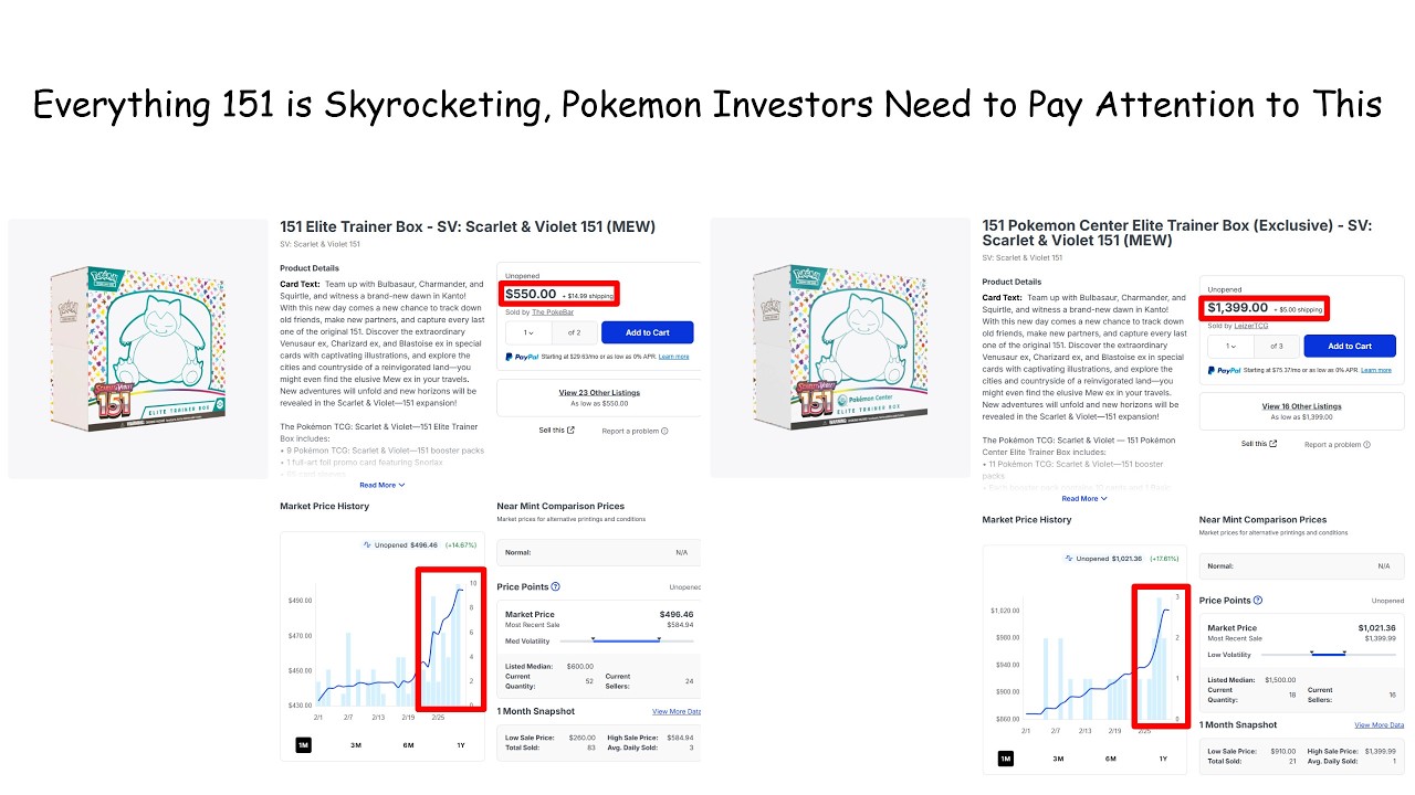 Все товары под номером 151 стремительно дорожают, инвесторам в Pokemon следует обратить на это вн...