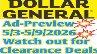 5/3-5/7/2026 Dollar General Early Ad-Preview for next week #dollargeneral #earlyaccess #clearance 