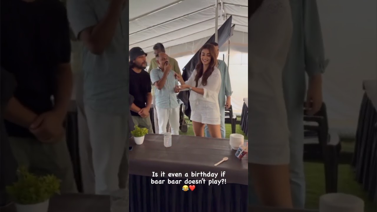 Pooja Hegde shares a cute video of her birthday celebration with the team of her upcoming film ♥️