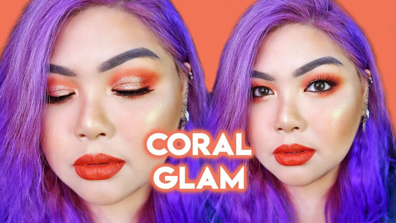 LIVING CORAL GLAM MAKEUP | PANTONE COLOR OF THE YEAR 2019 | Bing Castro