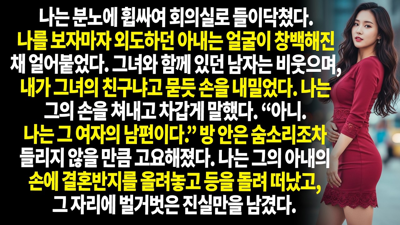 👉 아내가 상사와 바람을 피우고 임신까지 했다 내가 아이를 키우라는 요구와 결말은… 😱💥