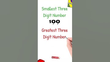 Smallest and Greatest 3 digit Number #shorts