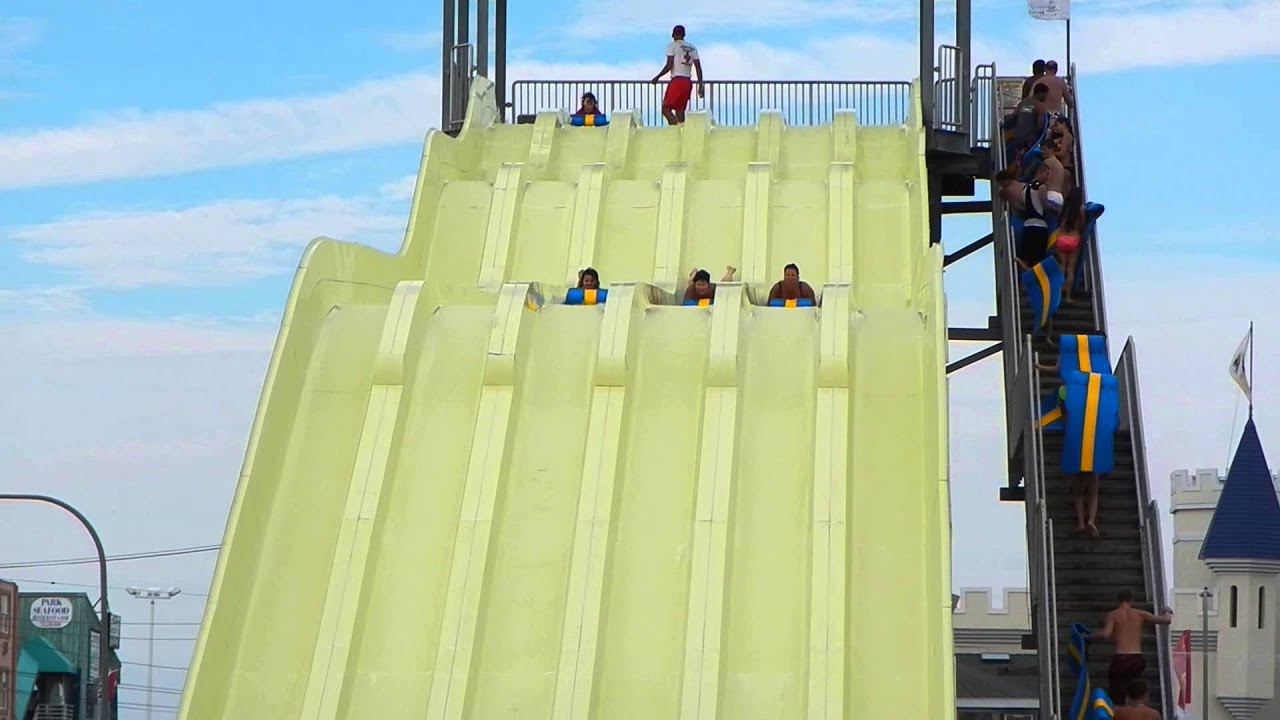 water slide at break water beach seaside heights nj youtube water works seaside heights