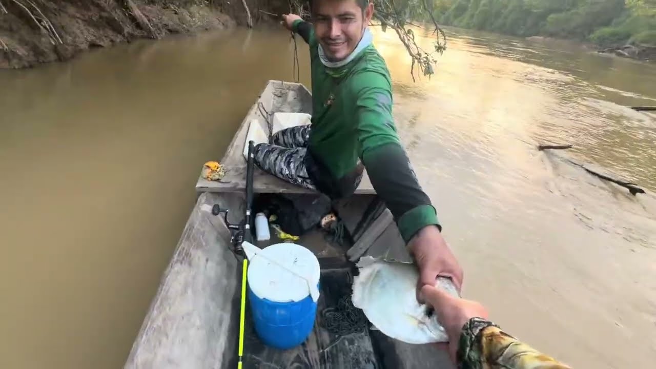 Una de las mejores pescas q echo en un gran río  en los llanos Araucanos 