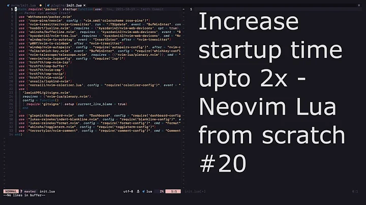 Lazy Loading Plugins - Neovim Lua From Scratch #20