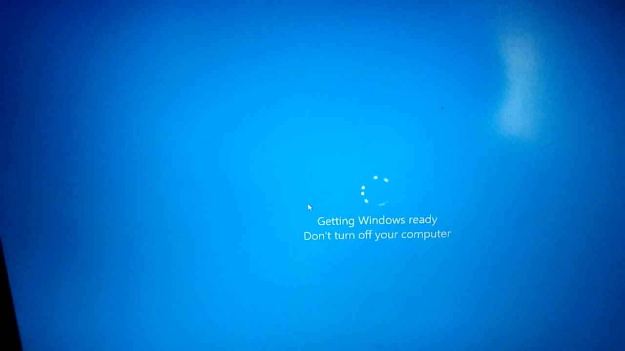 Getting windows ready don't turn off your computer...windows 10 - YouTube