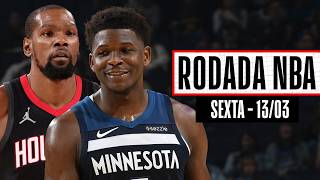 EDWARDS brilha vs. WARRIORS; DURANT decide pelos ROCKETS - Rodada NBA 13/03