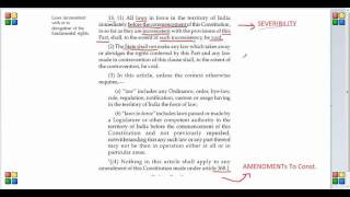 Indian Constitution - Video 23 (Article 13 SEVERABILITY)
