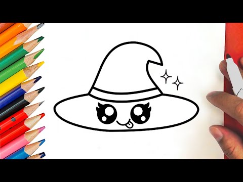 Drawing a Witch Hat | How to draw a cute hat for Halloween