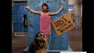 Villainess left bound and gagged in locker room (Tiffani Thiessen)